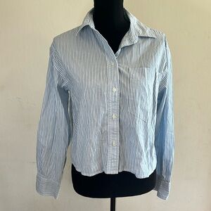 Banana Republic Blue And White Striped Button Down Shirt